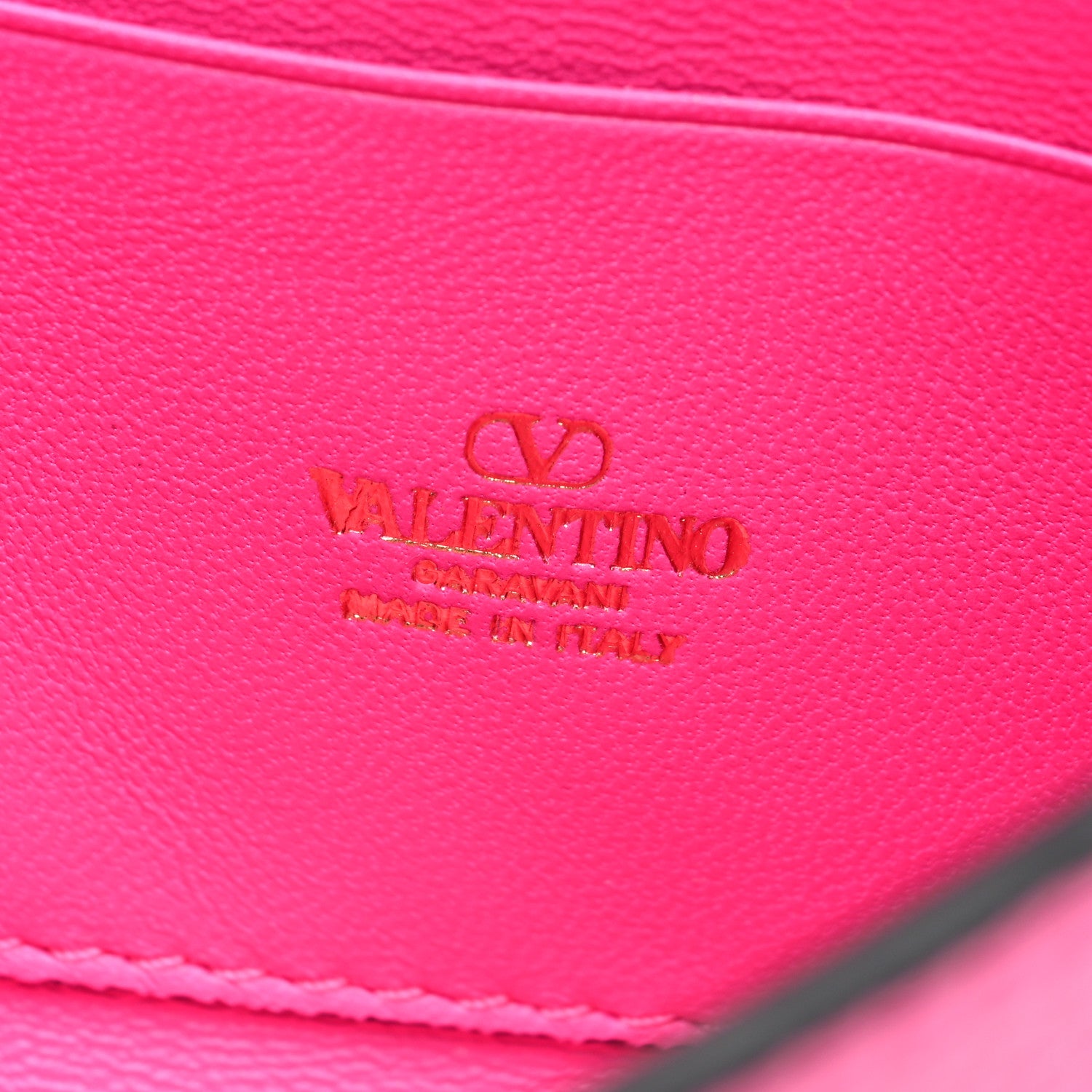 Valentino Garavani Grainy Calfskin Rockstud Flip Lock Wallet With Chain Pink PP 7 of 10
