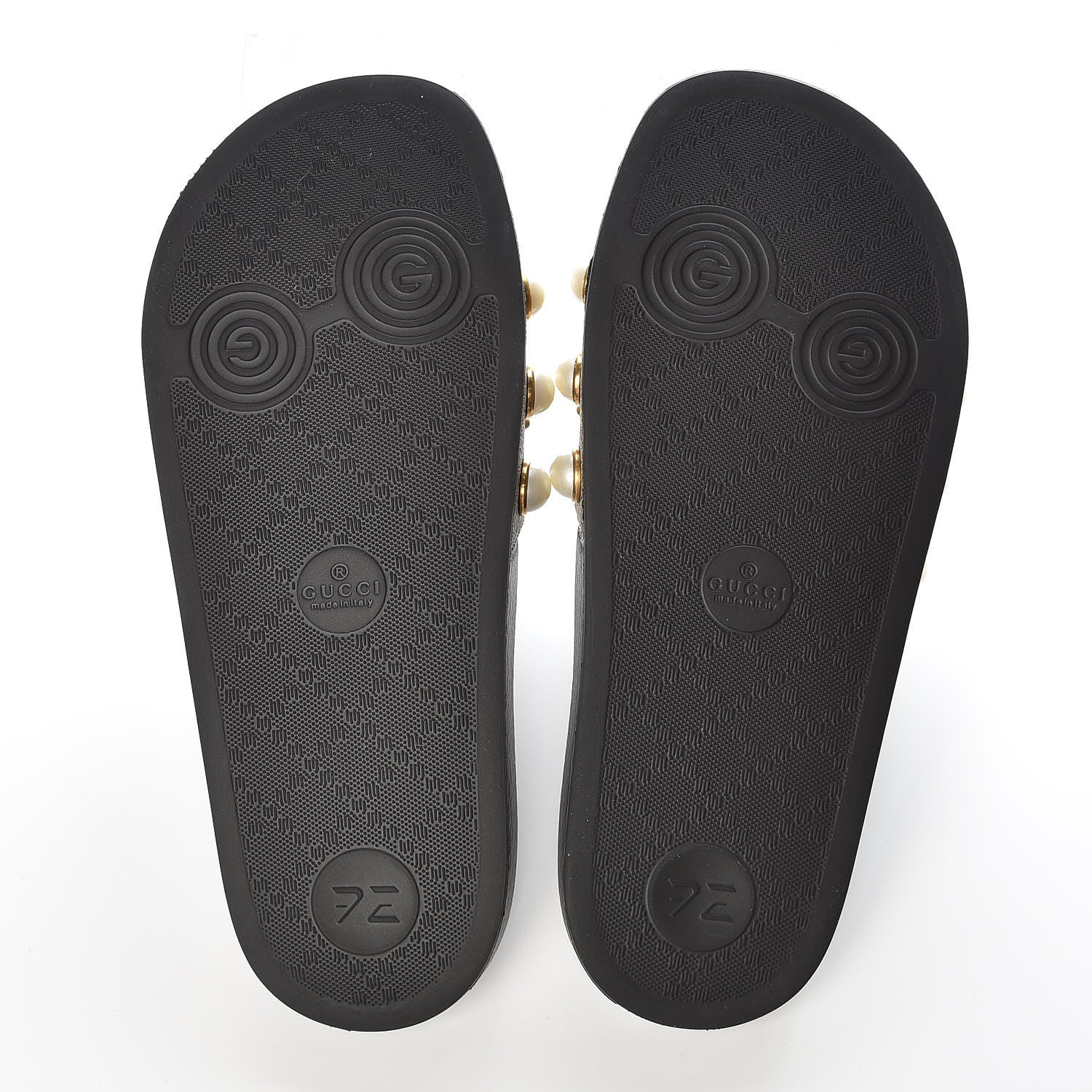 Gucci GG Supreme Monogram Pearls Slide Sandals 36 Beige 5 of 8