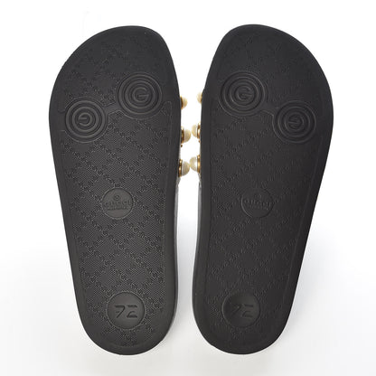 Gucci GG Supreme Monogram Pearls Slide Sandals 36 Beige 5 of 8