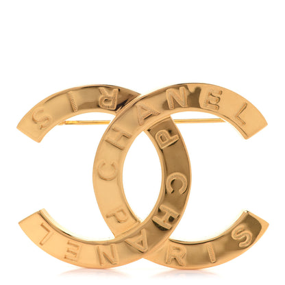 Chanel Metal Paris Button CC Large Brooch Gold 1 of 5