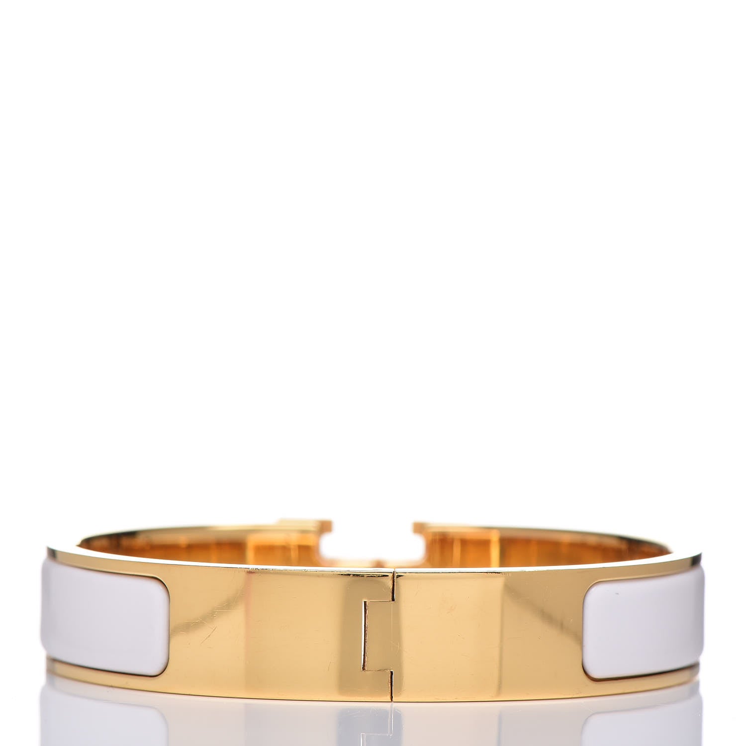 Hermes Enamel Narrow Clic Clac H Bracelet PM White 3 of 4