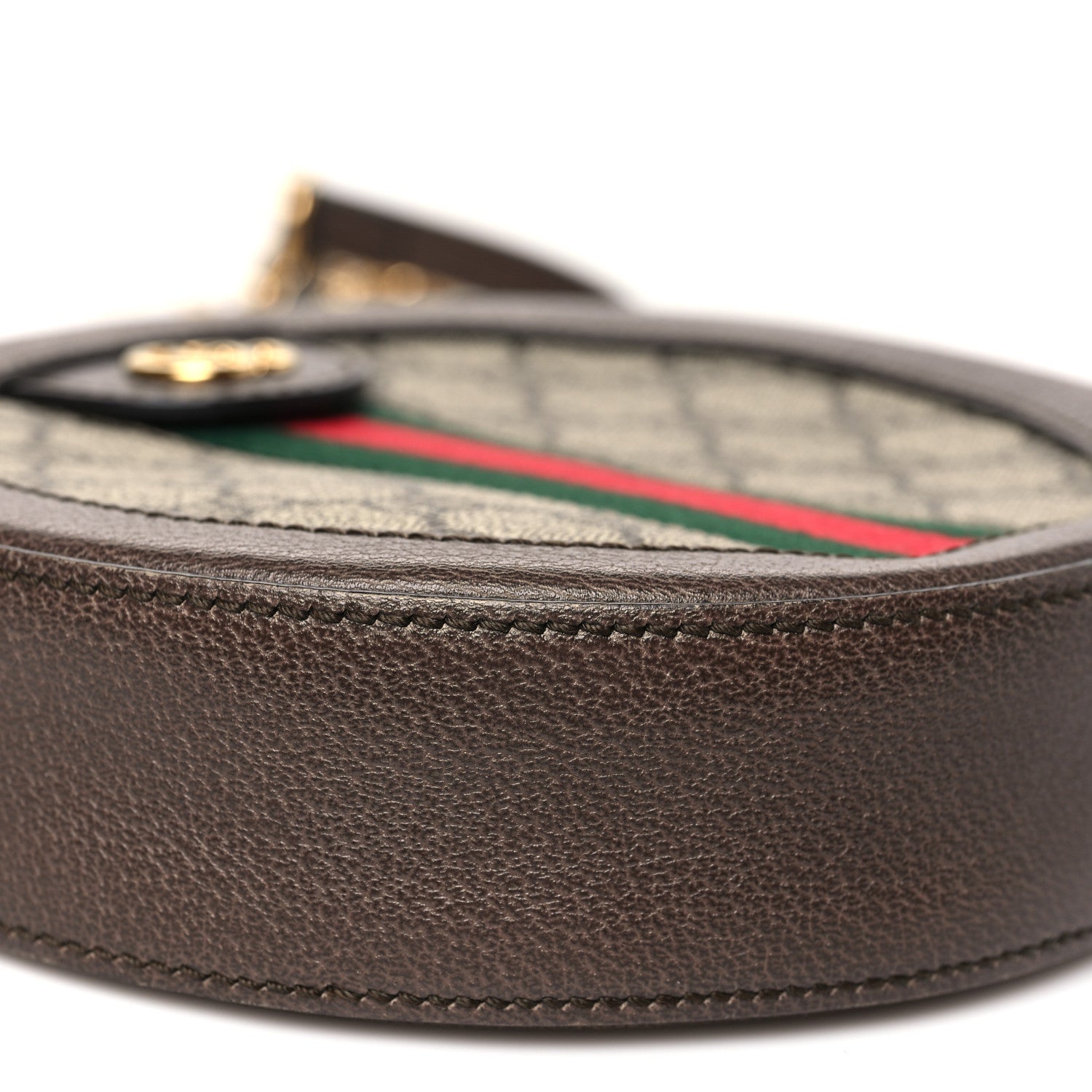 Gucci GG Supreme Monogram Web Mini Ophidia Round Shoulder Bag Brown 9 of 10