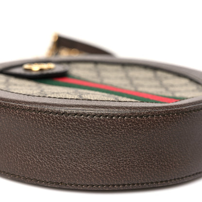 Gucci GG Supreme Monogram Web Mini Ophidia Round Shoulder Bag Brown 9 of 10