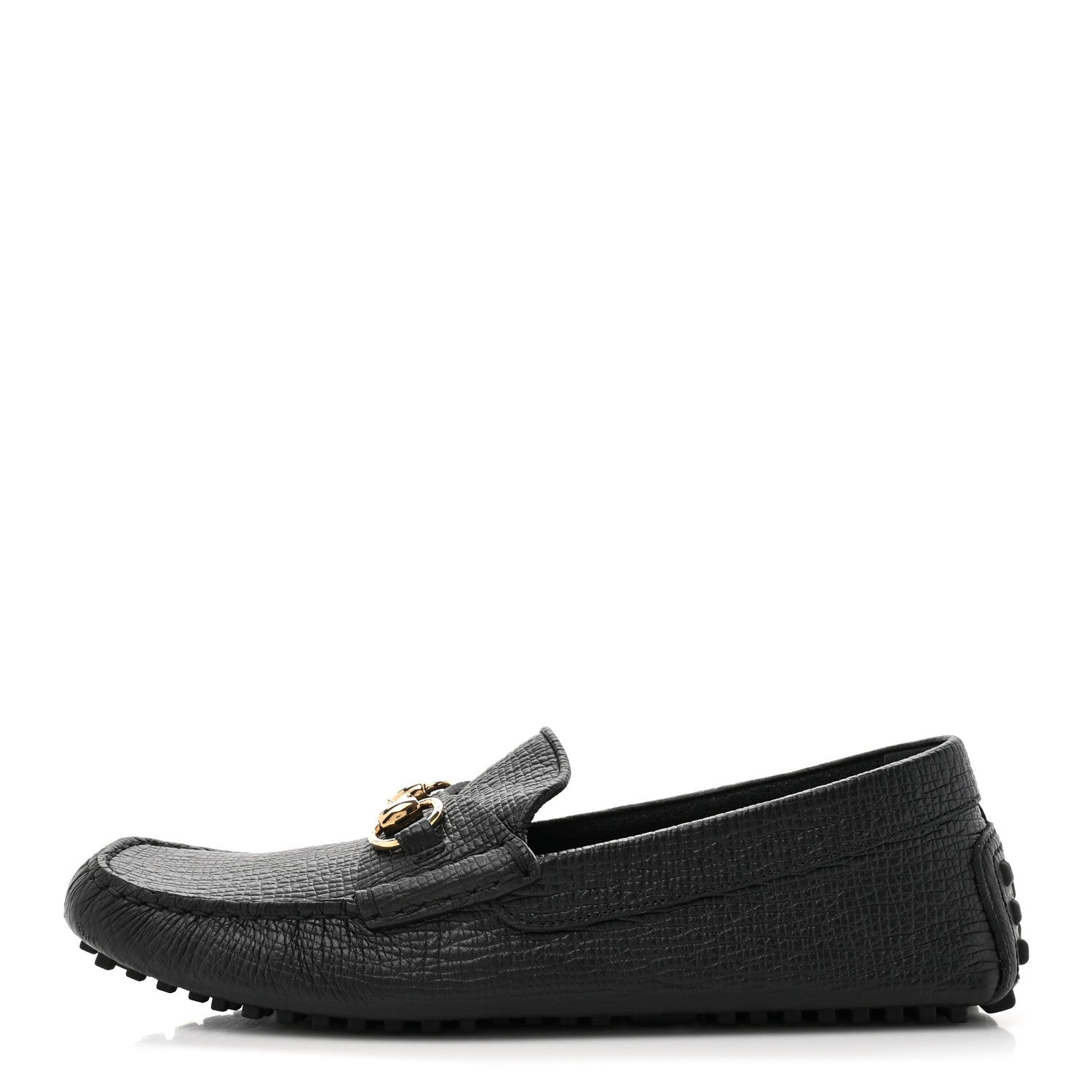 Gucci Calfskin Mens Horsebit Alcapulco Moccasins 8 Black 1 of 10
