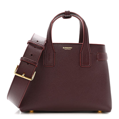 Burberry Grainy Calfskin House Check Small Banner Tote Mahogany Red 1 of 11