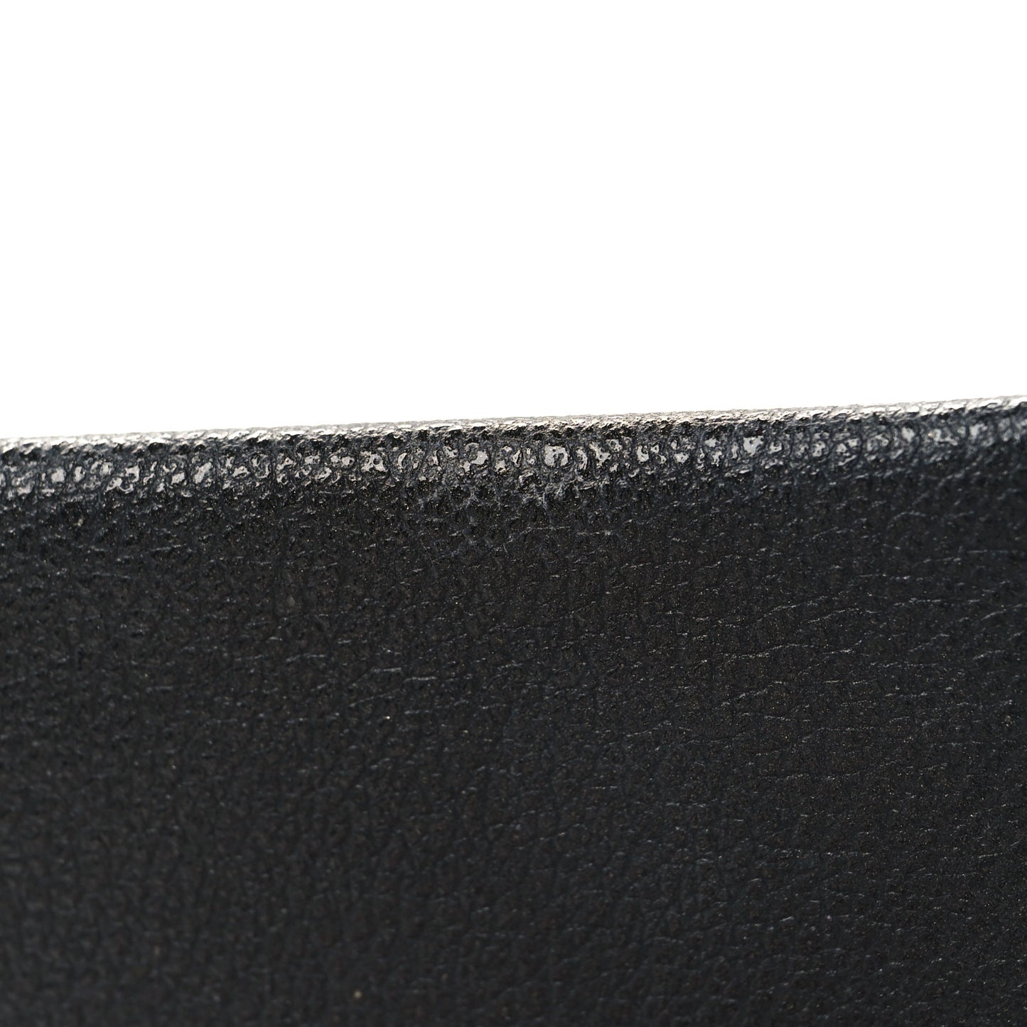 Goatskin Embossed Camellia Card Holder Black