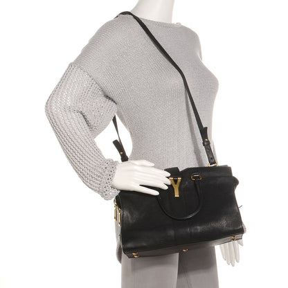 Saint Laurent Sheepskin Leather Mini Cabas ChYc Black 2 of 9