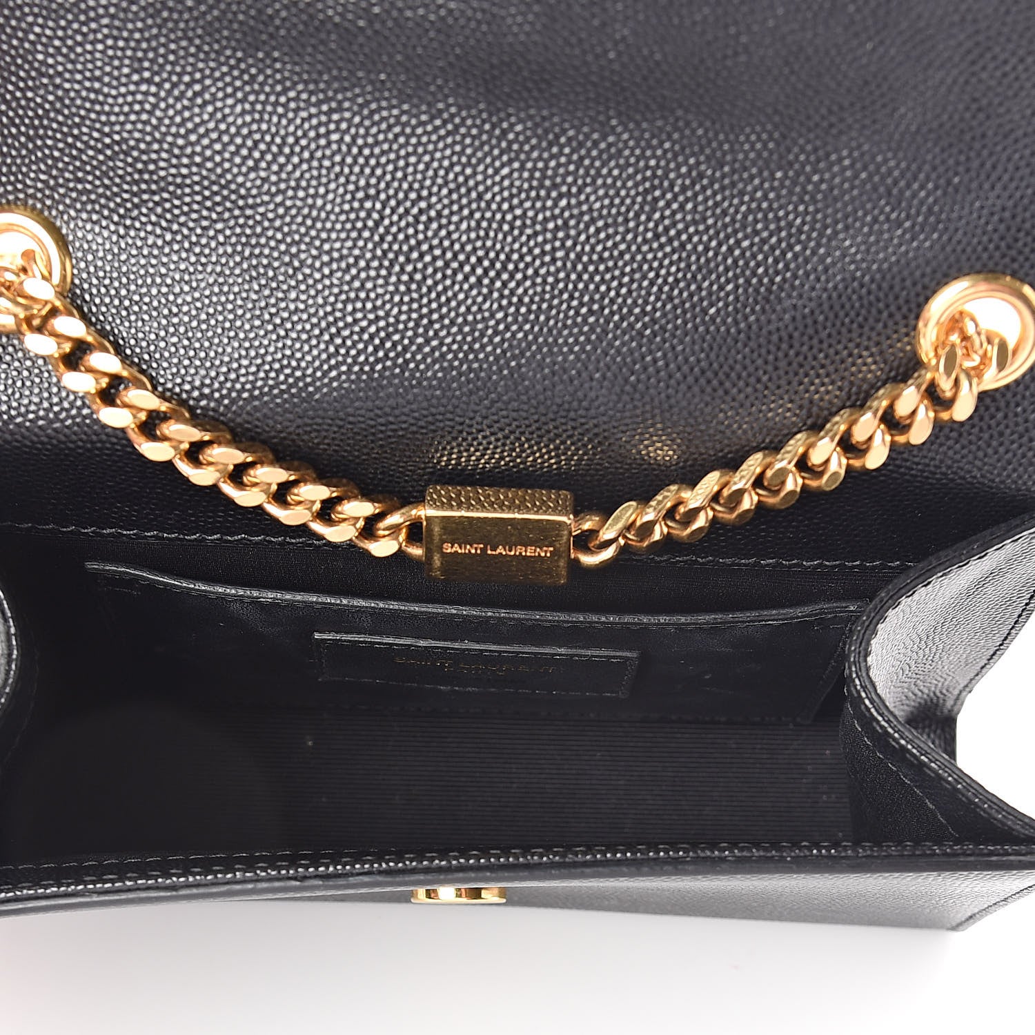 Saint Laurent Grain De Poudre Small Monogram Kate Satchel Black 5 of 8