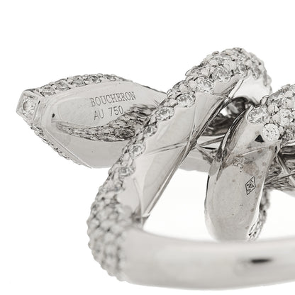 Boucheron 18K White Gold Diamond Kaa Snake Ring 54 6.75 8 of 8