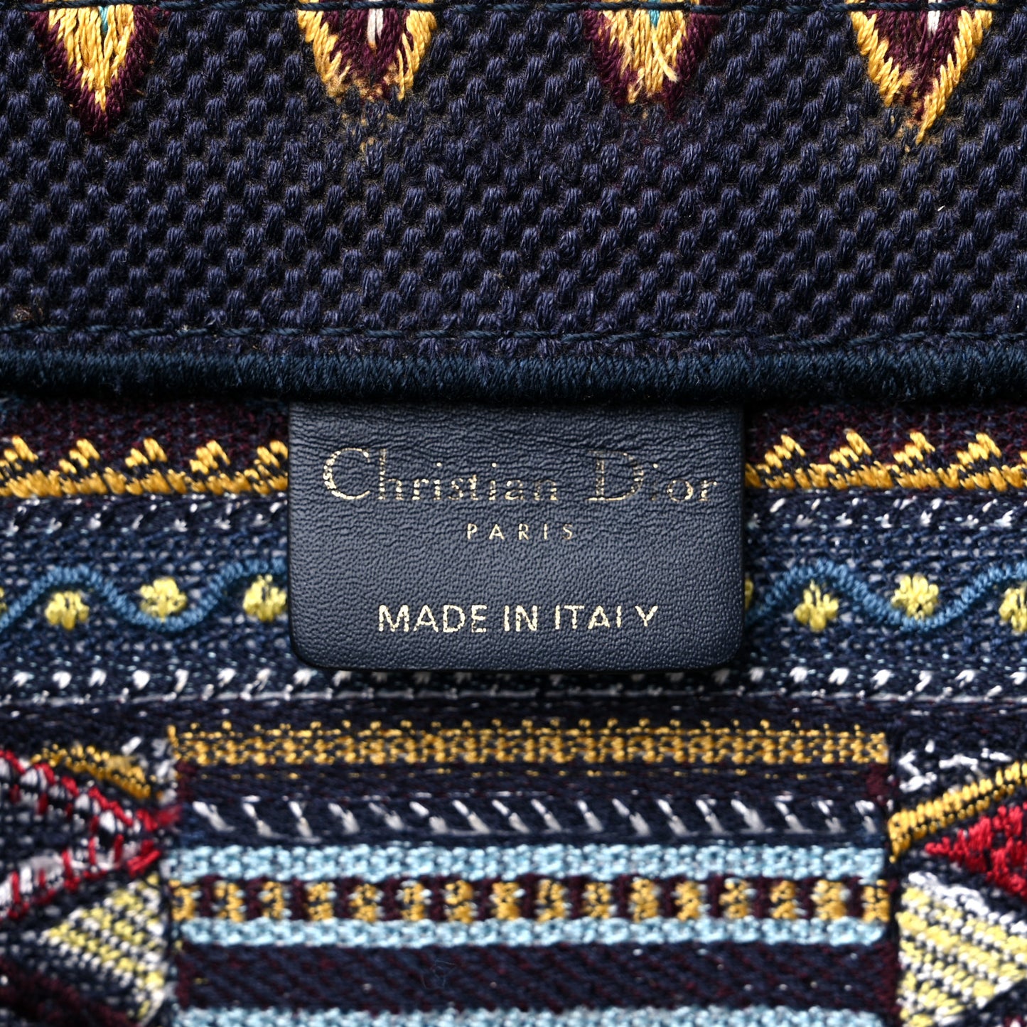 Canvas Embroidered Book Tote Blue Multicolor