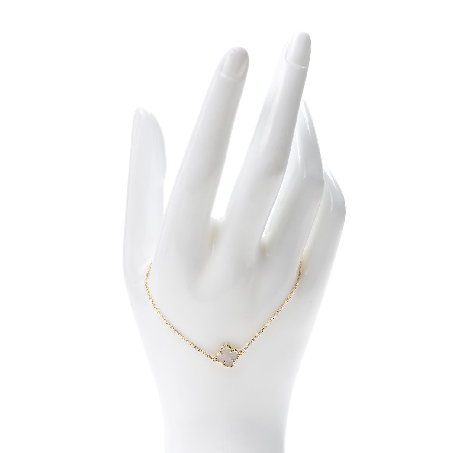Van Cleef & Arpels 18K Yellow Gold Mother of Pearl Sweet Alhambra Bracelet 2 of 8