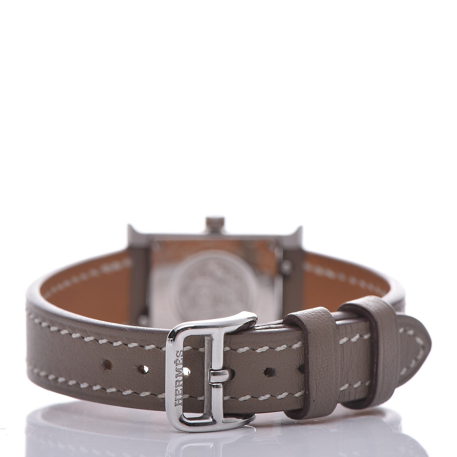 Hermes Stainless Steel Swift 17.2mm Heure H Hour Watch Etoupe 4 of 11