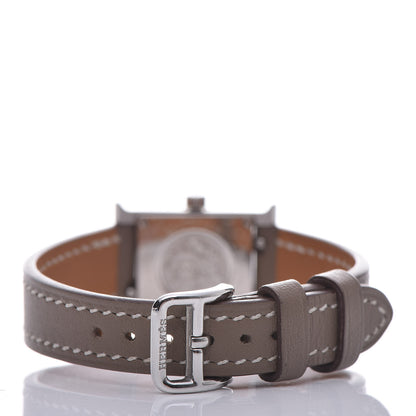 Hermes Stainless Steel Swift 17.2mm Heure H Hour Watch Etoupe 4 of 11