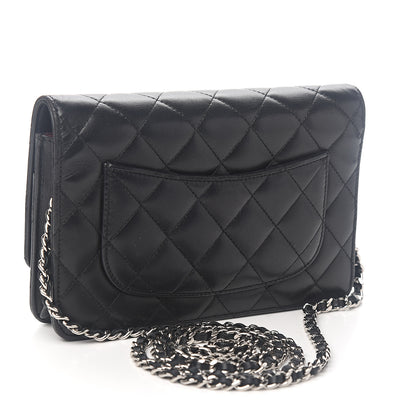 Chanel Lambskin Quilted Wallet On Chain WOC Black 2 of 10