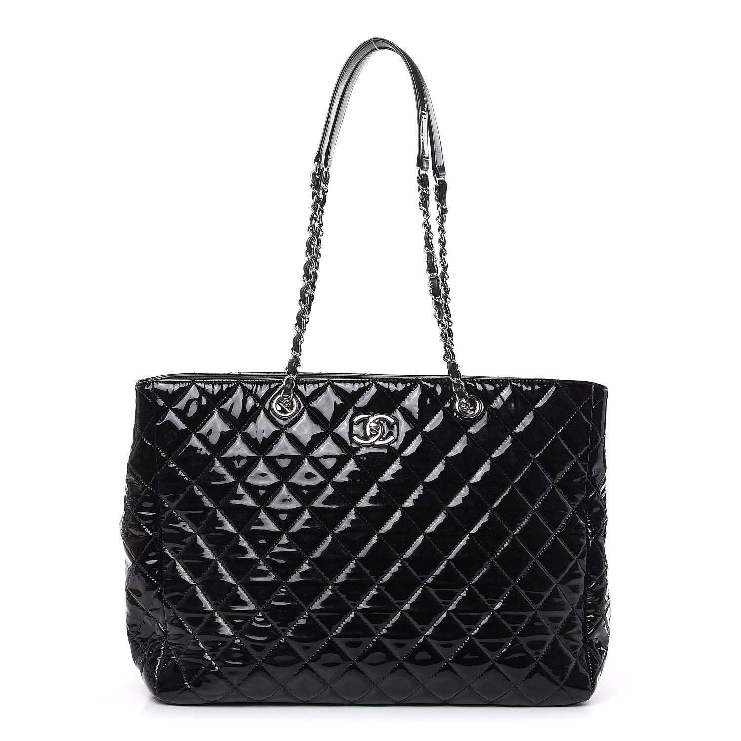 Chanel Patent Quilted Large Classic Shopping Tote Black 1 of 12