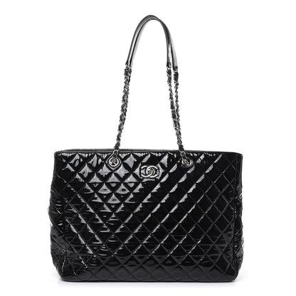 Chanel Patent Quilted Large Classic Shopping Tote Black 1 of 12
