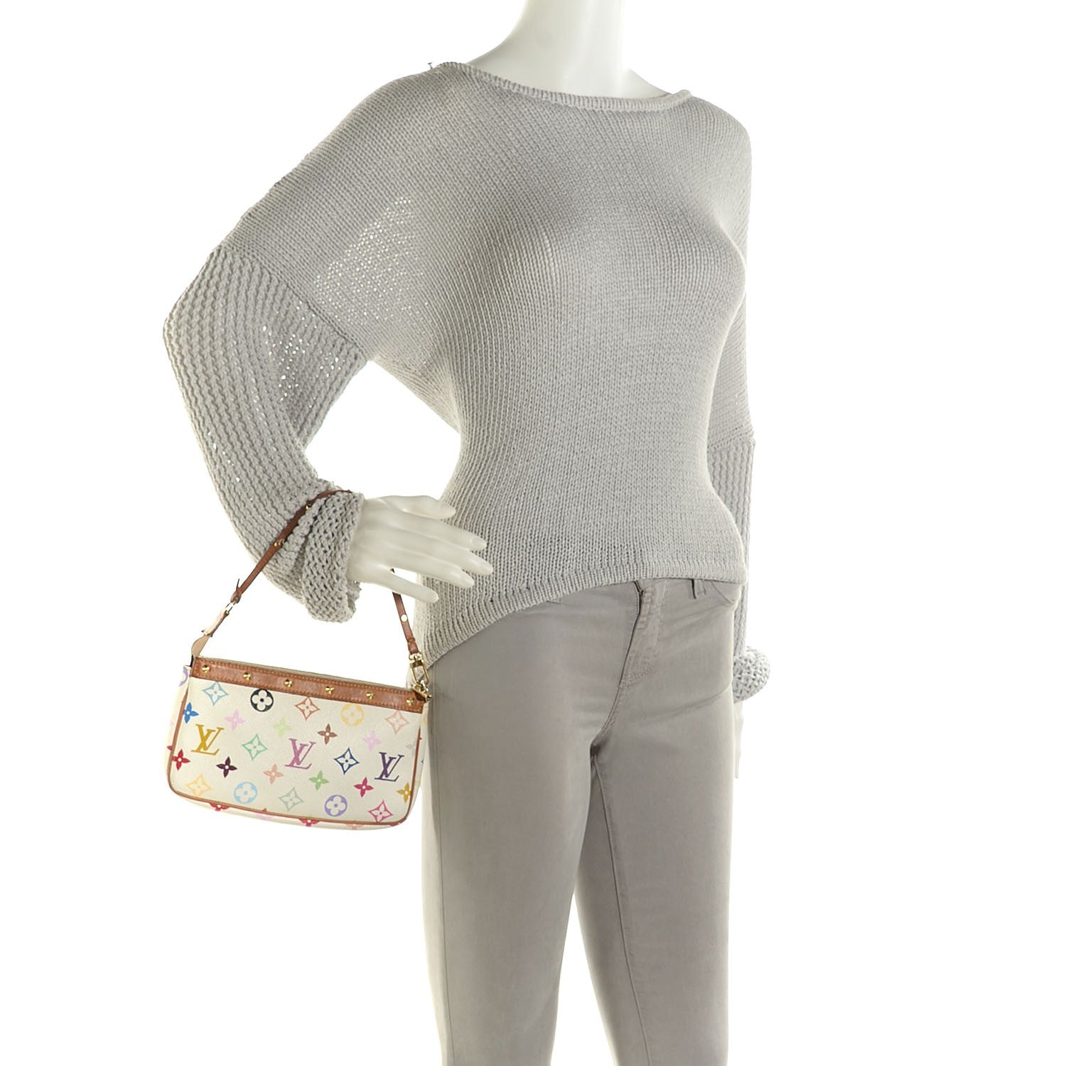 Louis Vuitton Monogram Multicolor Pochette Accessories White 2 of 8