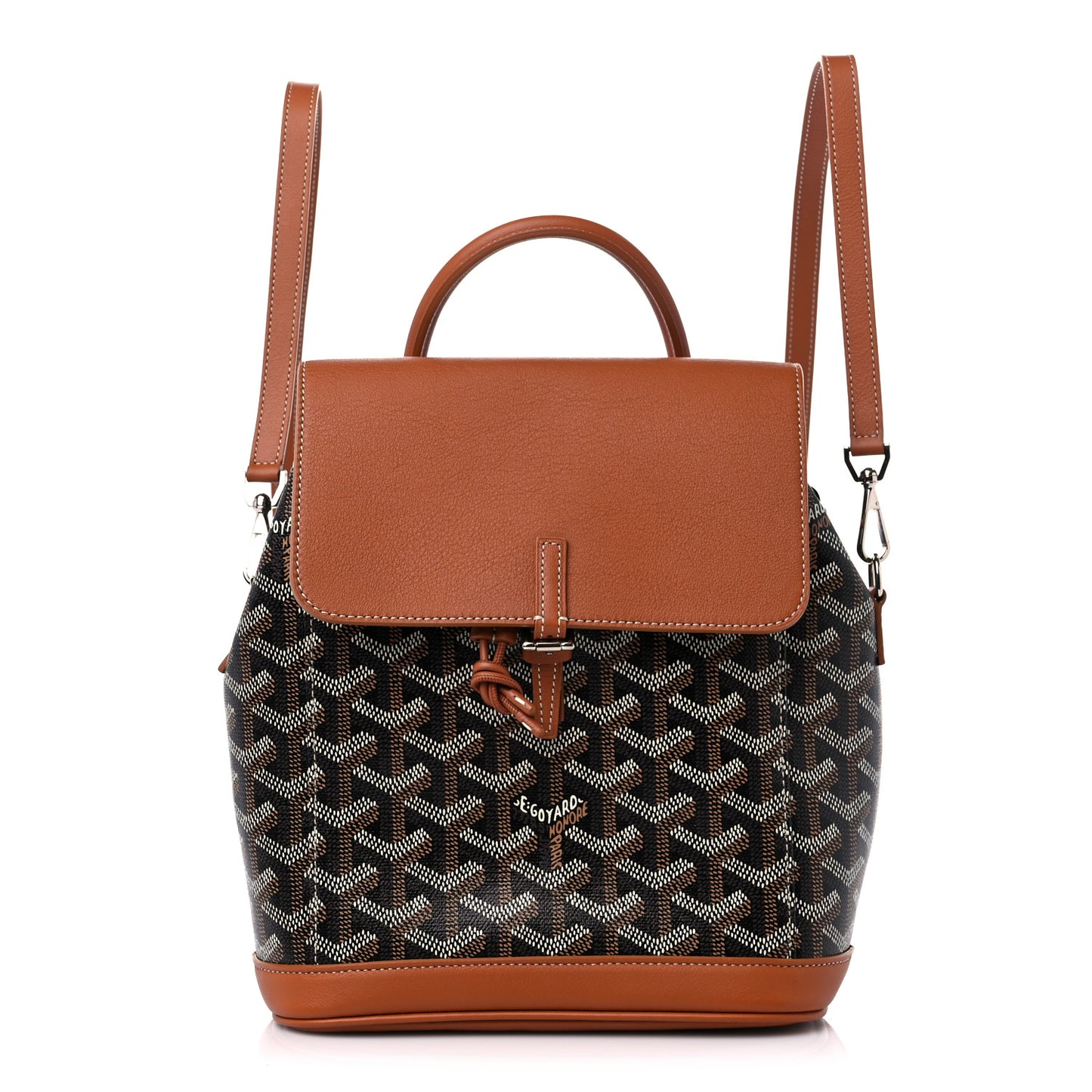 Goyardine Calfskin Mini Alpin Backpack Black Gold