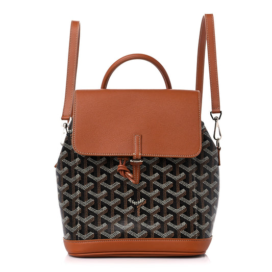 Goyardine Calfskin Mini Alpin Backpack Black Gold