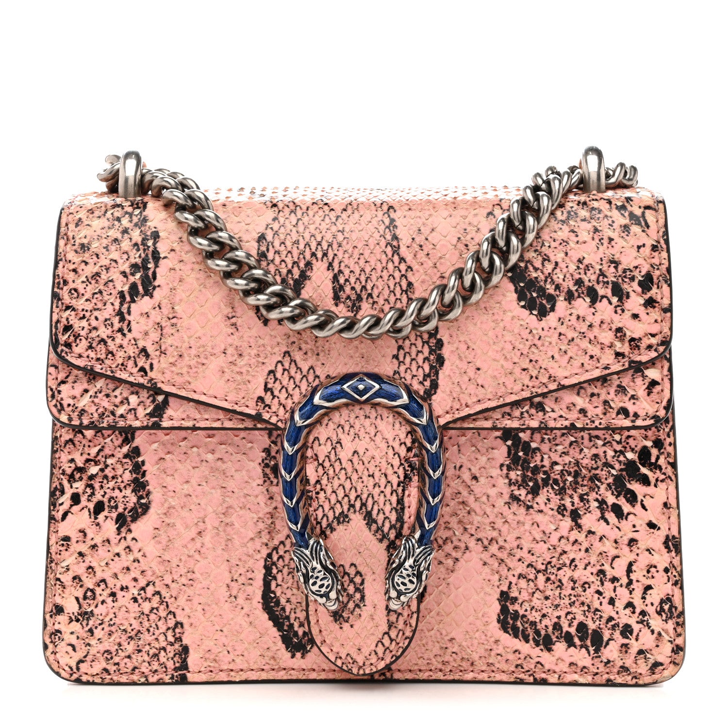 Gucci Snakeskin Enamel Mini Dionysus Shoulder Bag Pastel Pink 1 of 17