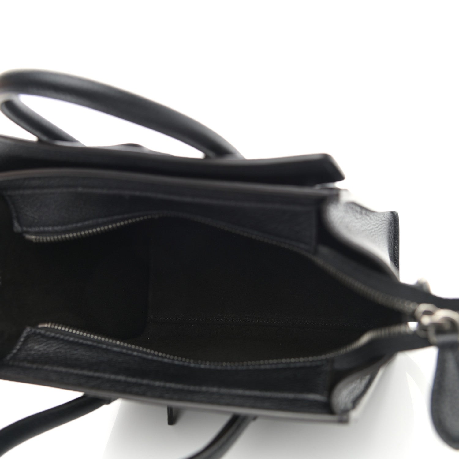 Celine Drummed Calfskin Nano Luggage Black 5 of 11