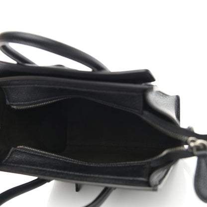 Celine Drummed Calfskin Nano Luggage Black 5 of 11