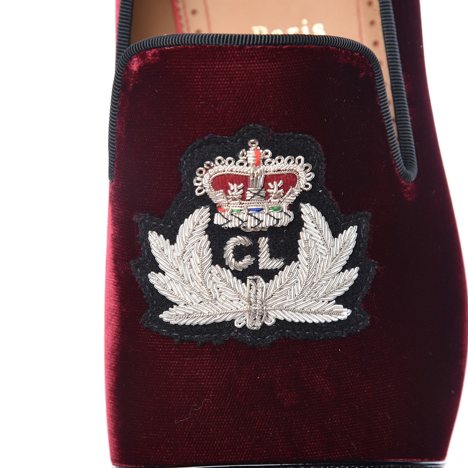 Christian Louboutin Patent Velvet Spikes Mens Captain Loubi Flat Loafers 41 Cramoisi Black 13 of 13