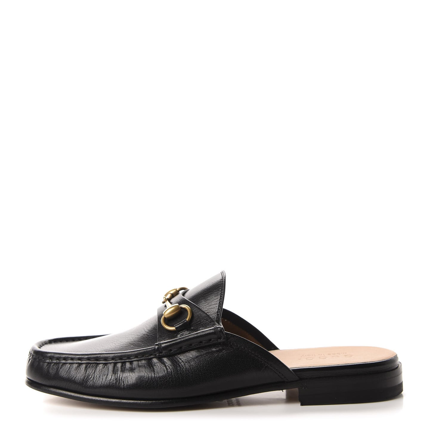 Goatskin Mens Horsebit Slippers 8 Black