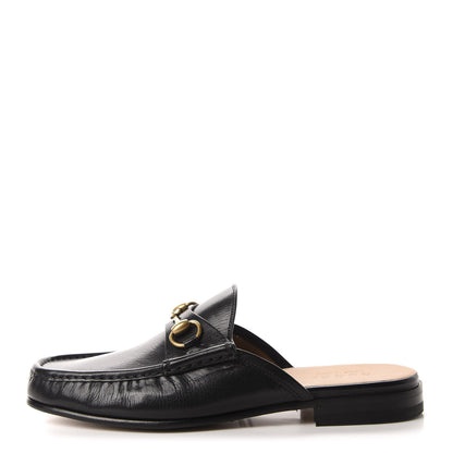 Gucci Goatskin Mens Horsebit Slippers 8 Black 1 of 9