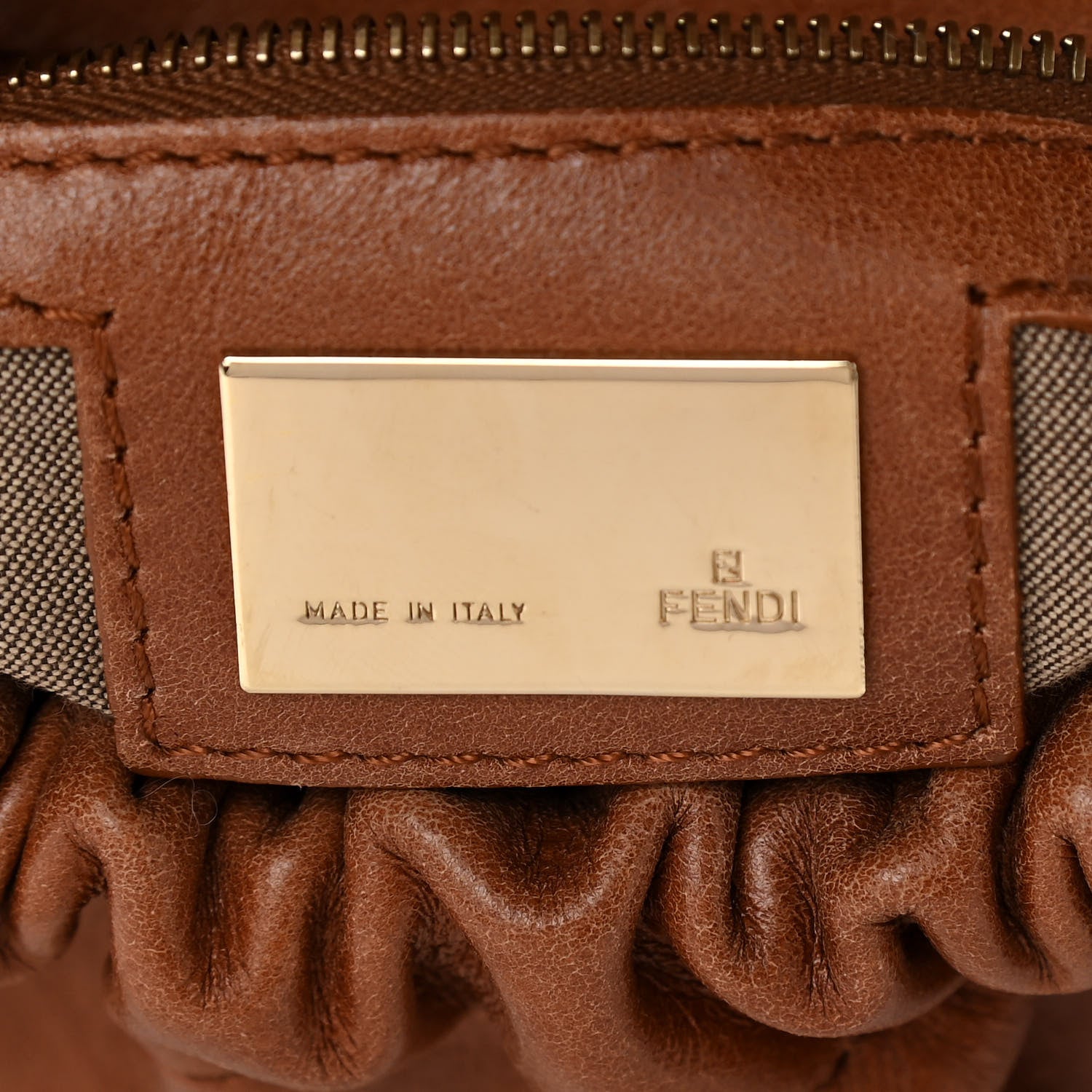 Fendi Lambskin Crocodile Embossed Medium Magic Bag Honey 6 of 18