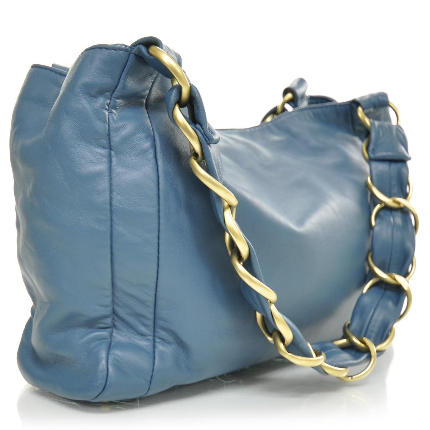Lambskin Small Olsen Shoulder Bag Turquoise