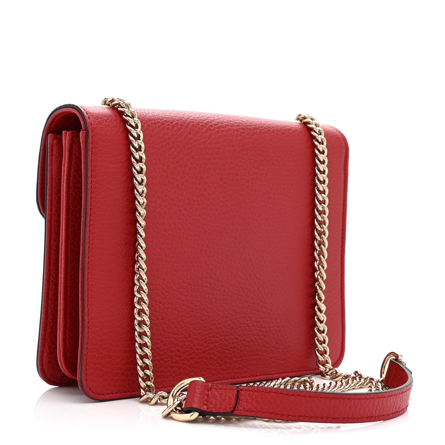 Gucci Dollar Calfskin Small Interlocking G Shoulder Bag Red 3 of 11