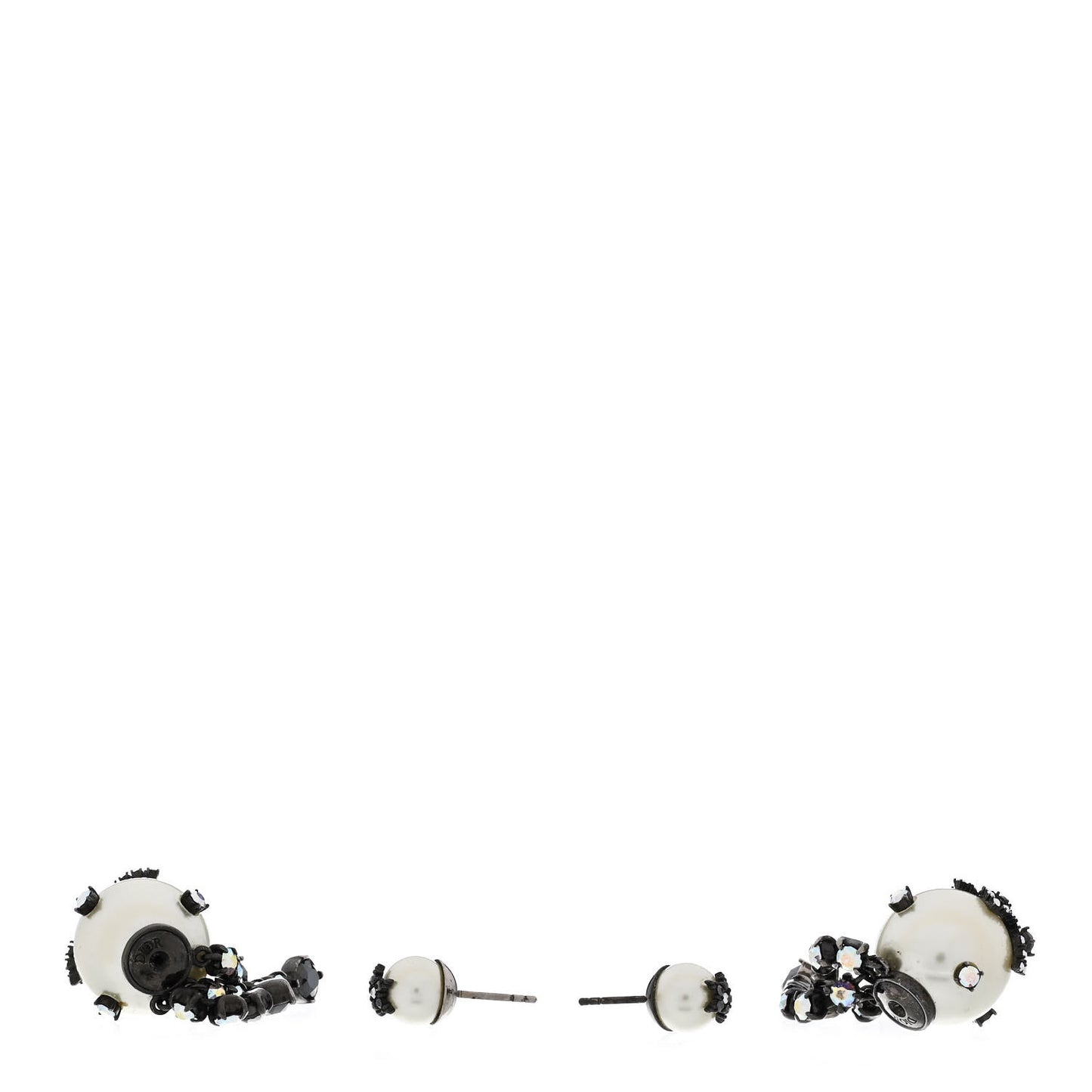 Pearl Crystal Tribales Butterfly Star Dangle Earrings Ruthenium Multicolor