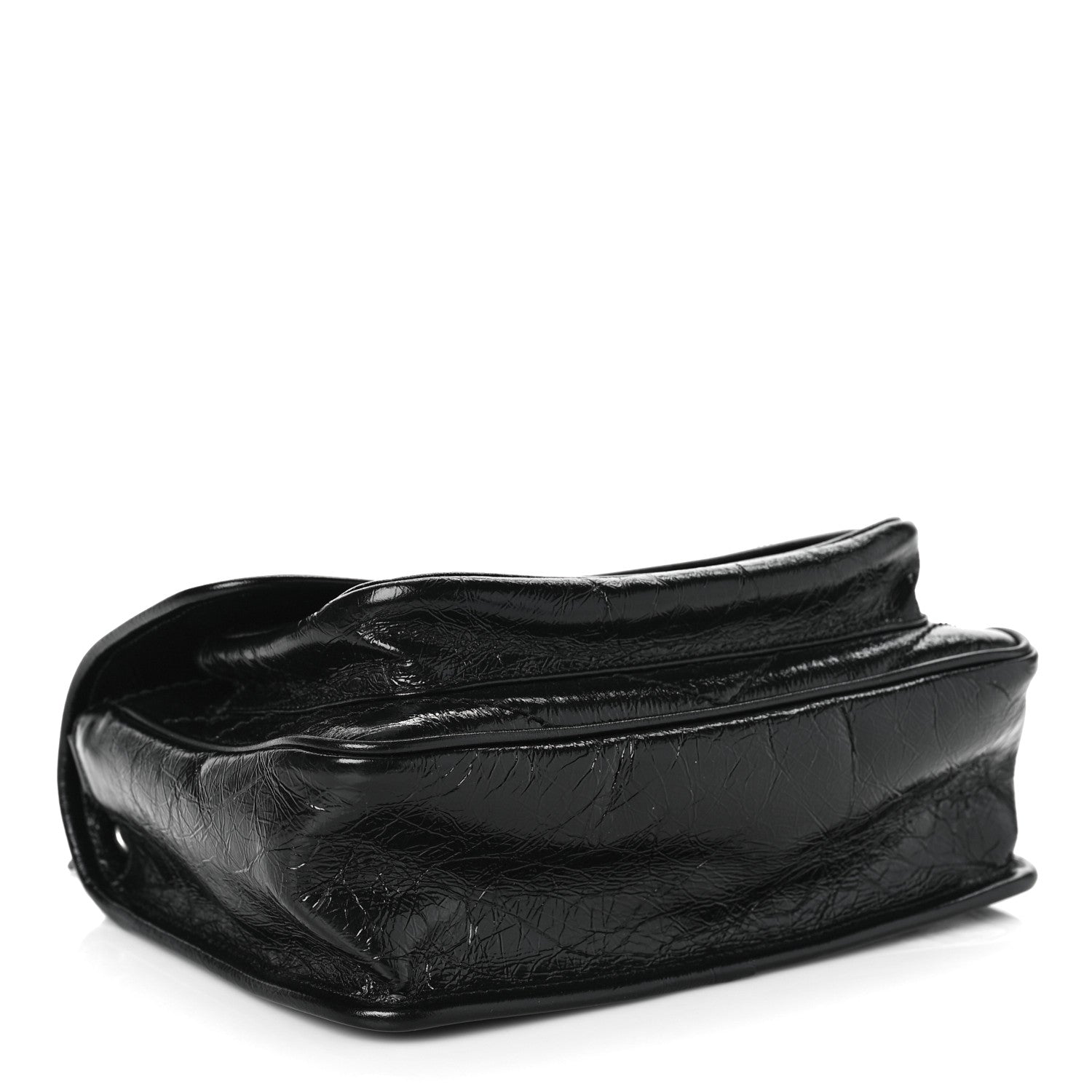 Saint Laurent Crinkled Lambskin Matelasse Monogram Baby Niki Chain Satchel Black 4 of 9