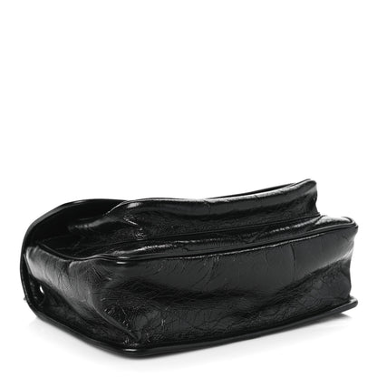 Saint Laurent Crinkled Lambskin Matelasse Monogram Baby Niki Chain Satchel Black 4 of 9