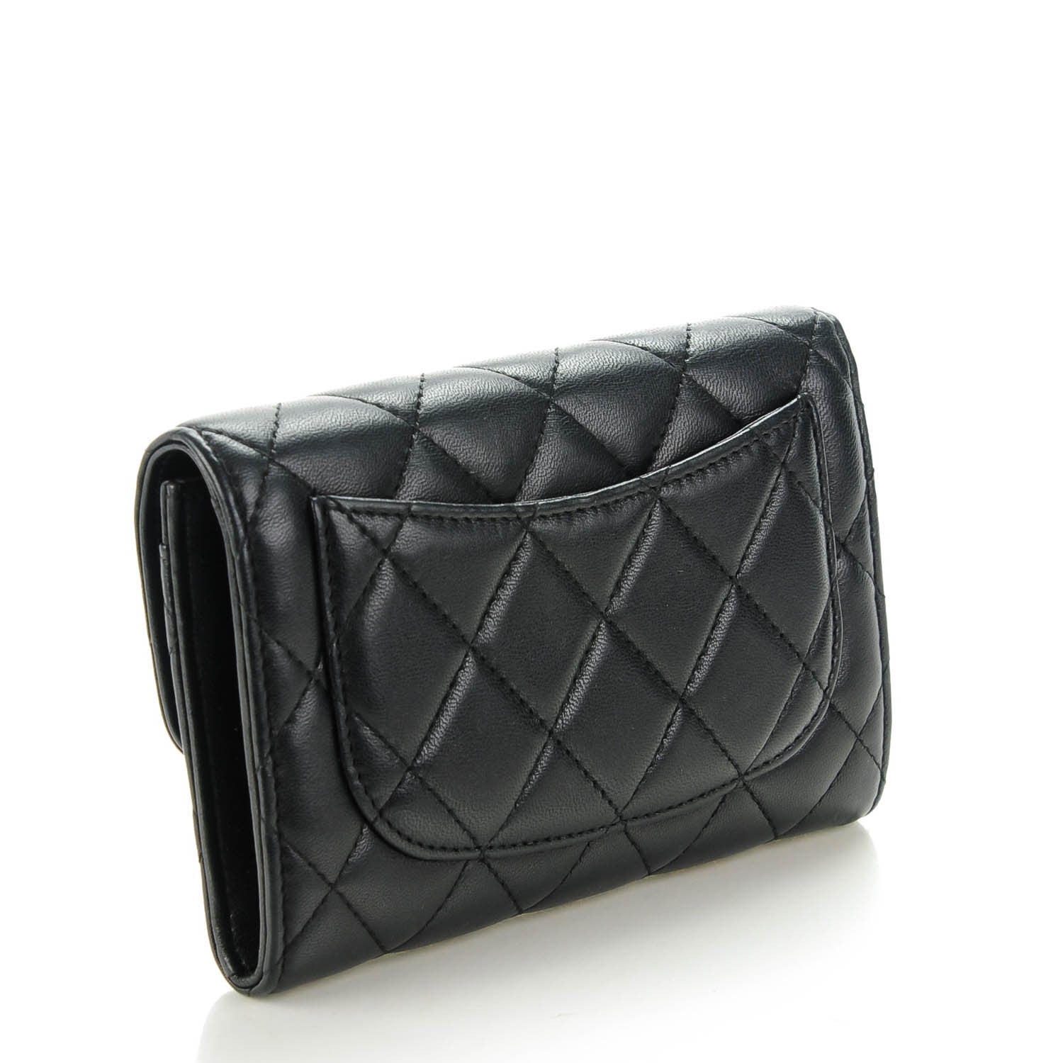 Chanel Lambskin Quilted Small Flap Wallet Black 3 of 8