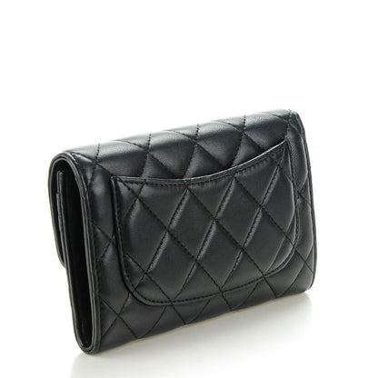 Chanel Lambskin Quilted Small Flap Wallet Black 3 of 8