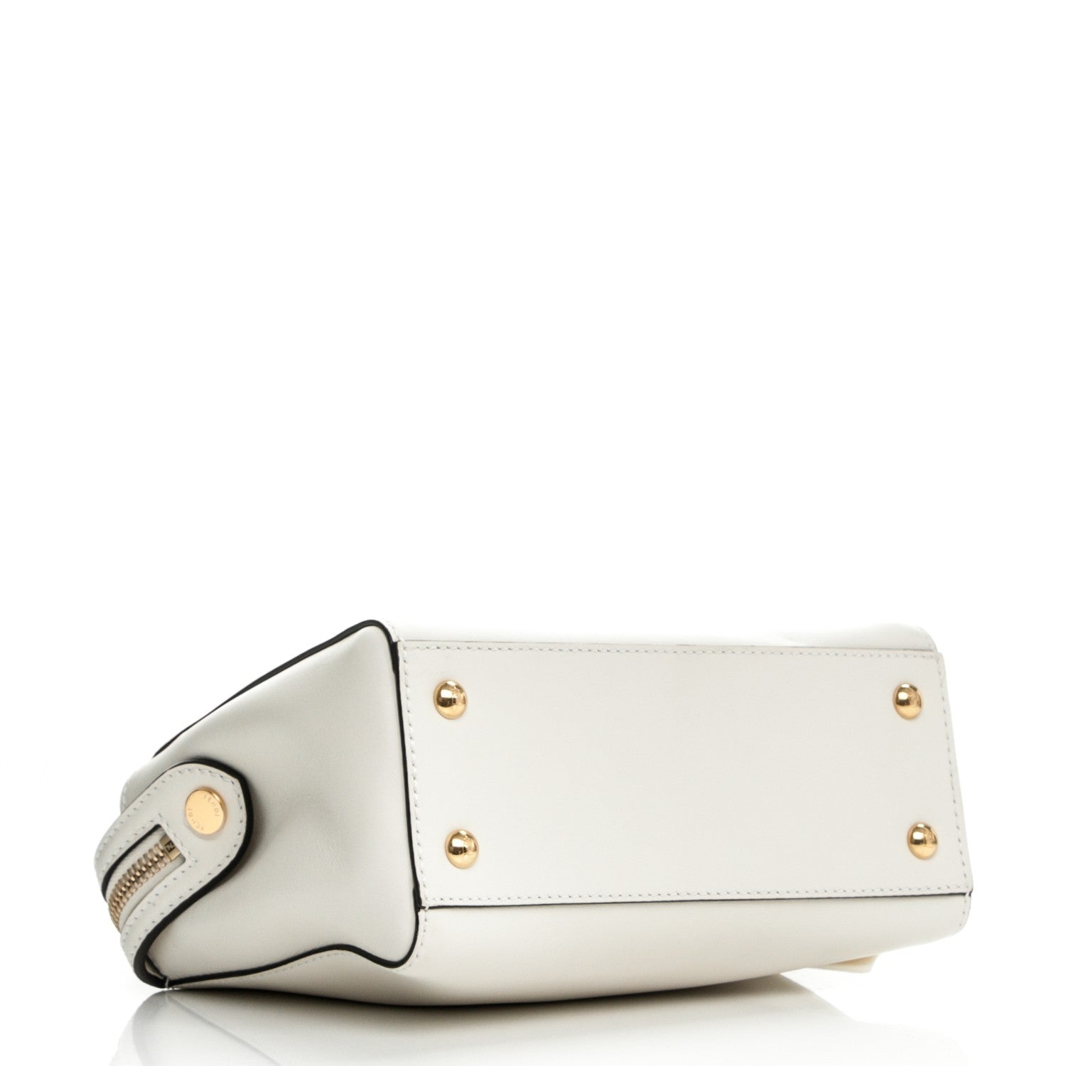 Fendi Vitello Baltico Ribbon Lace Up Floral Small DotCom Click Chain Satchel White Multicolor 15 of 22