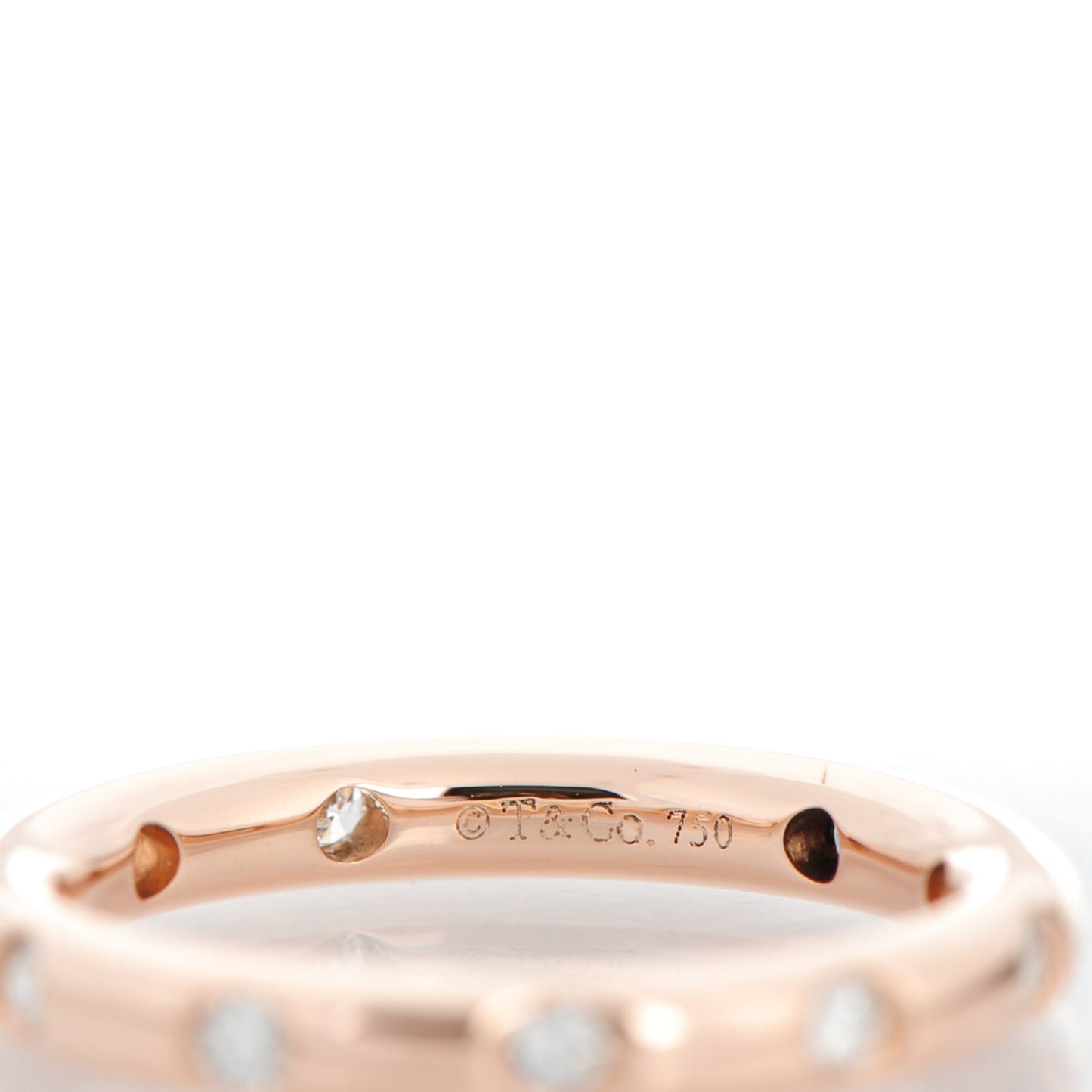 18K Rose Gold Diamond Bezet Band Ring 3.5