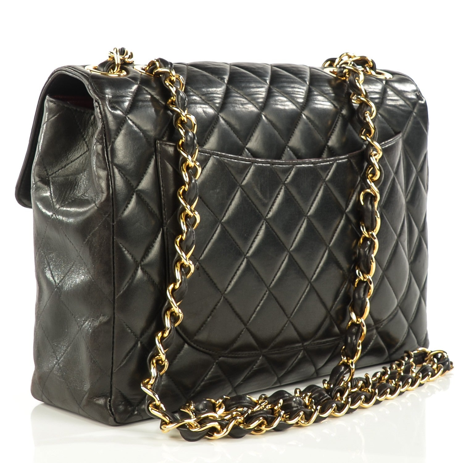 Chanel Lambskin Quilted Jumbo Flap Black 3 of 9
