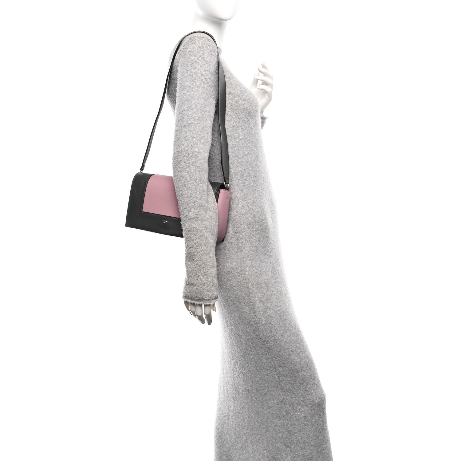 Celine Shiny Smooth Calfskin Medium Frame Shoulder Bag Liquorice Antique Rose 2 of 11