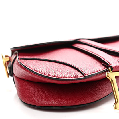 Christian Dior Grained Calfskin Mini Saddle Bag Red 8 of 9