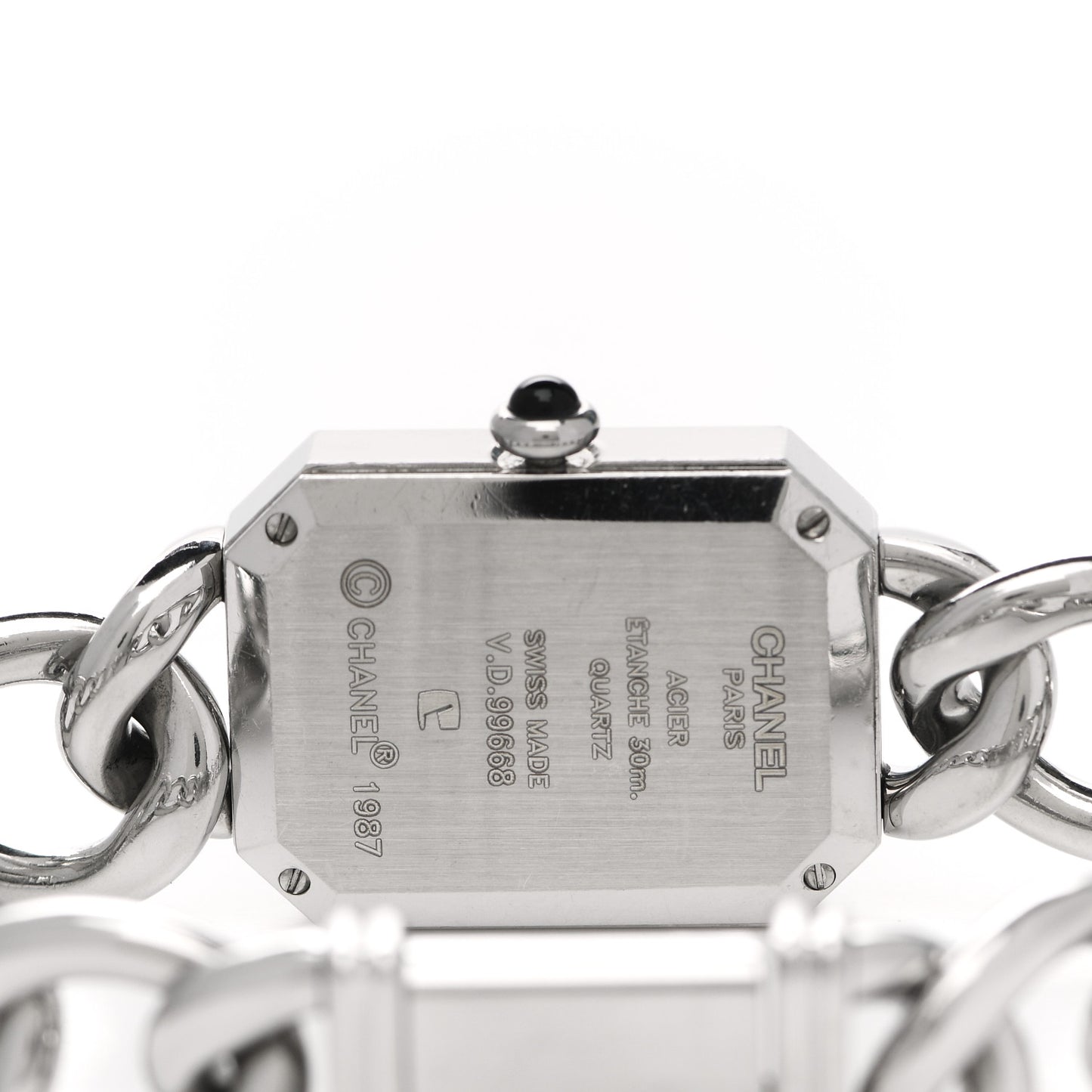 Stainless Steel 20mm Chain Premiere Quartz Watch Black L