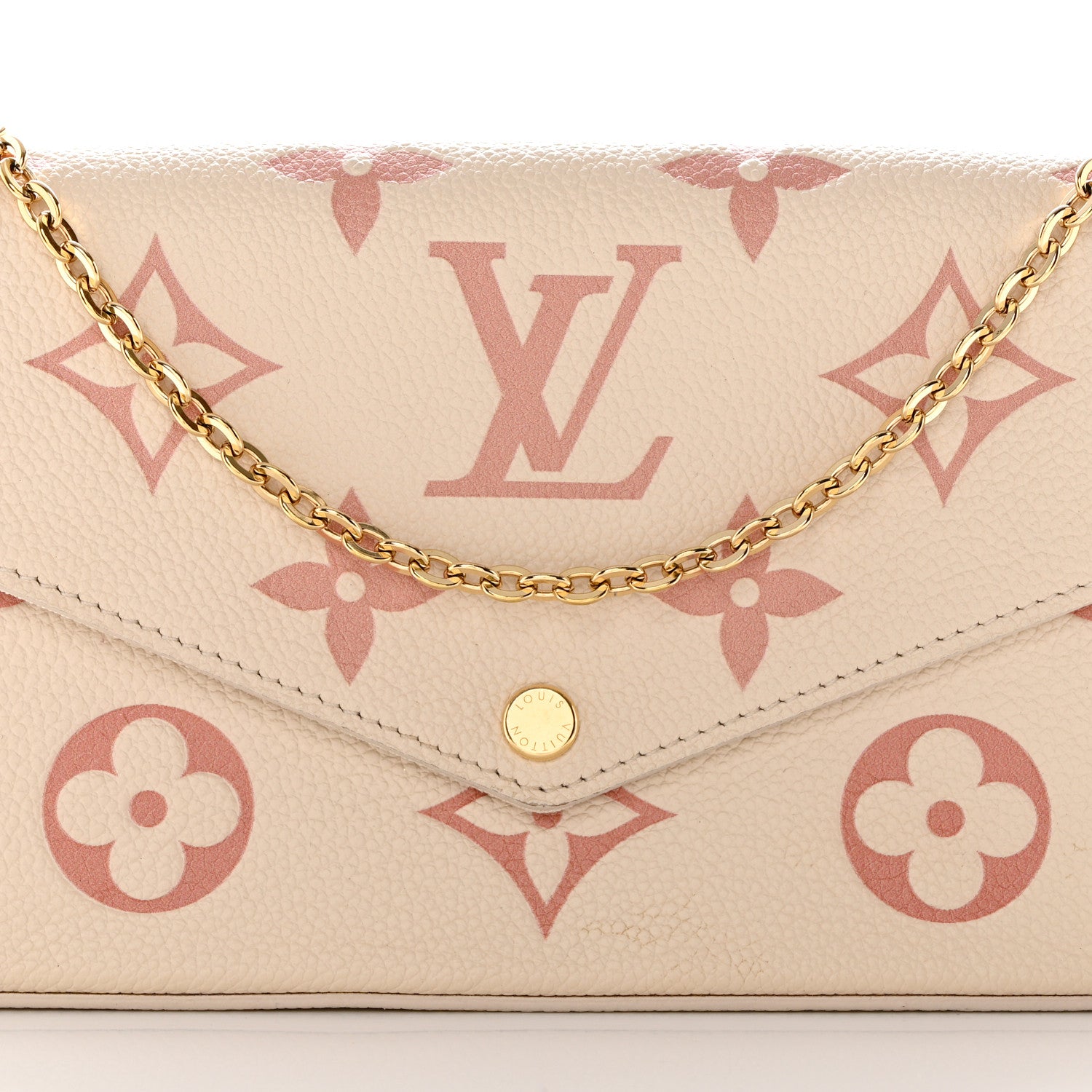 Louis Vuitton Empreinte Monogram Giant By The Pool Felicie Pochette Chain Wallet Creme Rose Trianon 9 of 18