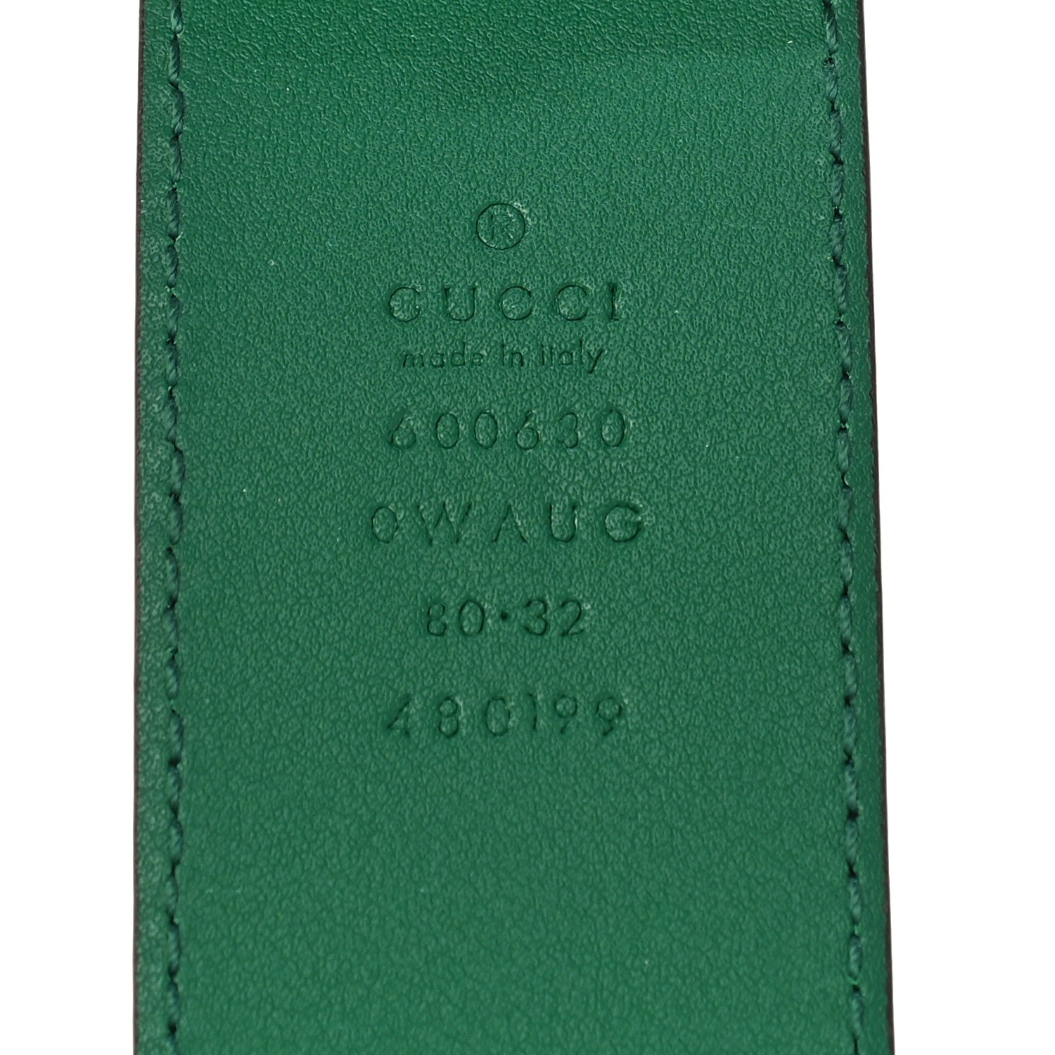 Gucci Calfskin Ceramic Glass Double G 40mm Belt 80 32 Emerald Multicolor 3 of 4
