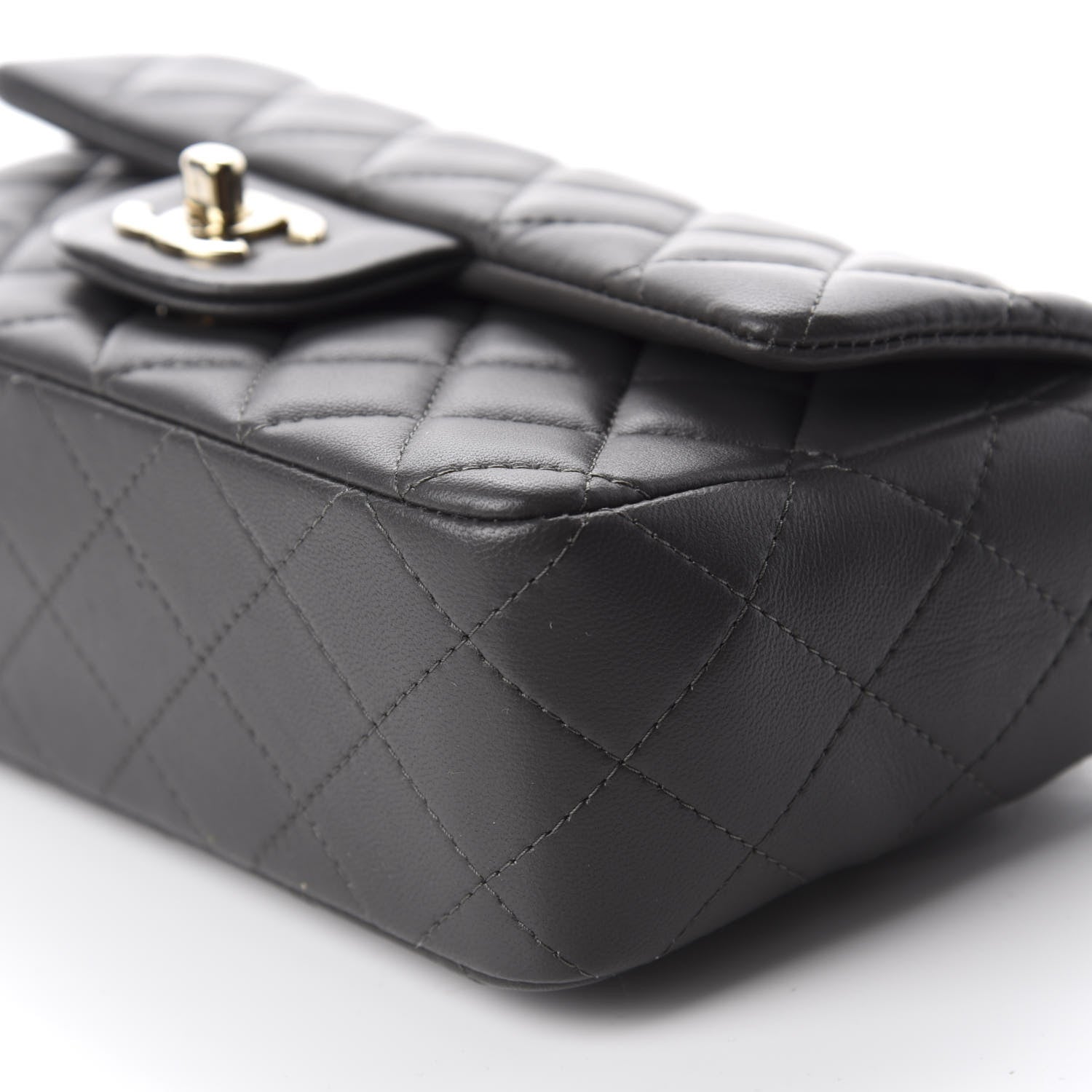 Chanel Lambskin Quilted Mini Rectangular Flap Grey 7 of 13