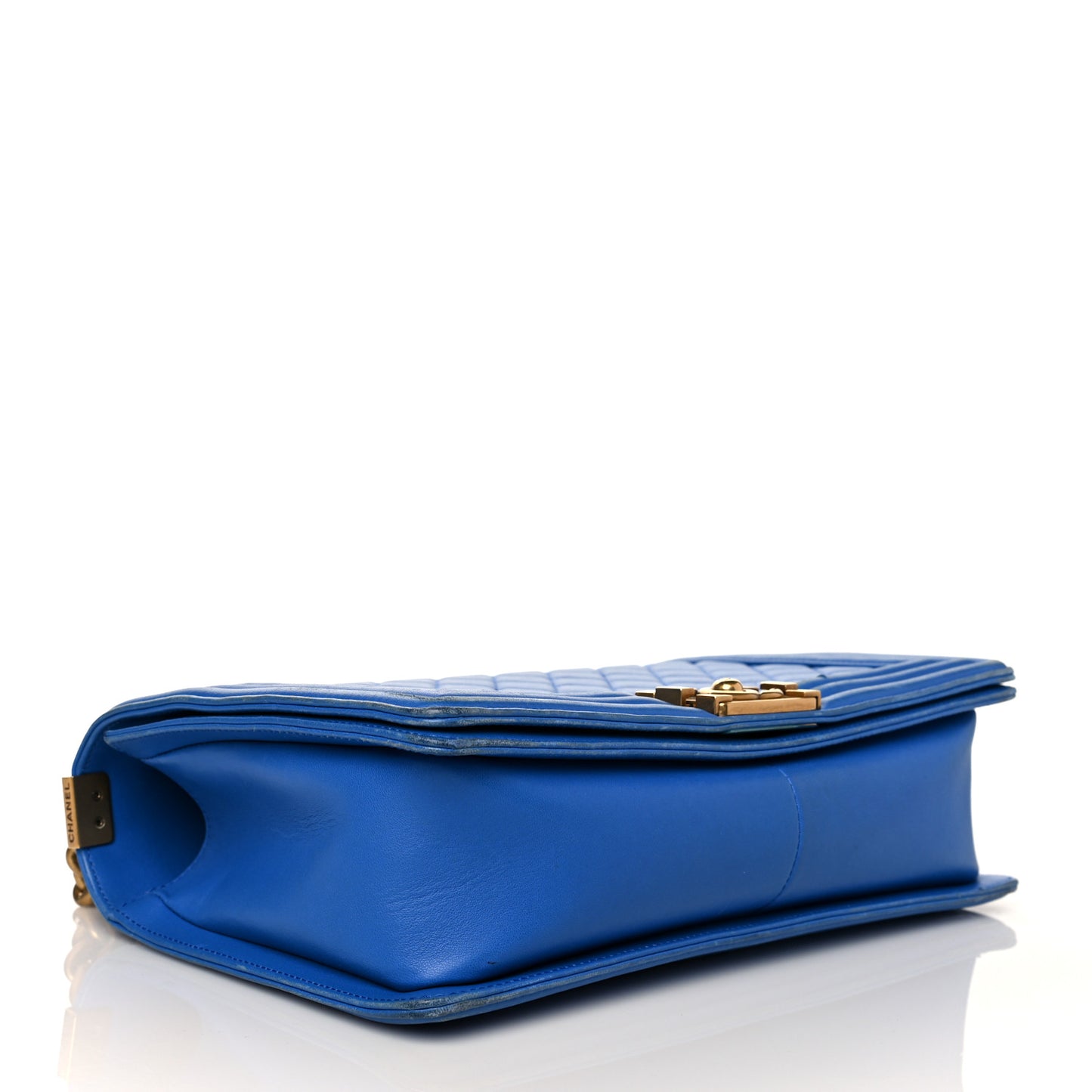 Lambskin Quilted New Medium Boy Flap Blue