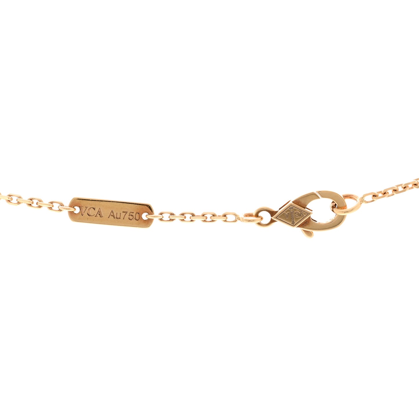 18K Yellow Gold Mother of Pearl Vintage Alhambra Pendant Necklace