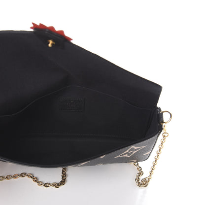 Louis Vuitton Empreinte Monogram Giant Crafty Pochette Felicie Black Creme 4 of 8