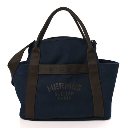 Hermes Toile Sac De Pansage Groom Bleu Navy Feu 1 of 10